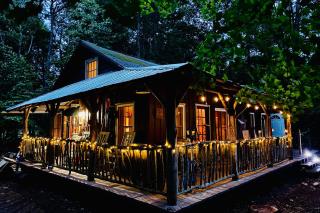 Cabin on Mountain Stream, Surrounded by Forest - 1