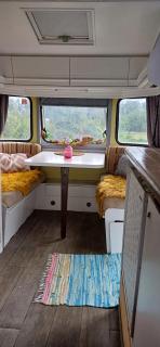 Roze retro caravan nabij het Sneekermeer - 7