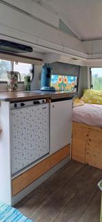 Roze retro caravan nabij het Sneekermeer - 6