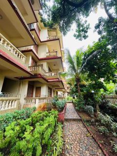 White wooden apartment candolim - 3