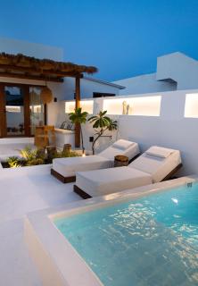 Sea Whisper Suites with private Cycladic patio and heated pool - sea side - 0