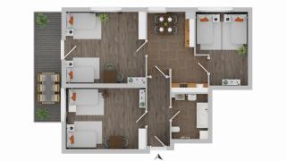 Modernes Apartment Nottuln 6 Betten Balkon - 9