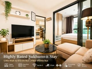 Highly Rated Sukhumvit 5Min BTS OnNut Fully Equipped - 0