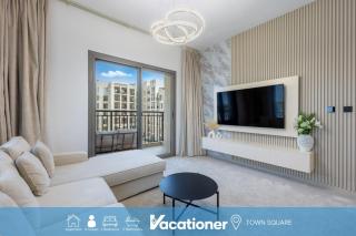 Vacationer Holiday Homes l Aesthetic 2 Bed in Townsquare l Pool and Gym - 0