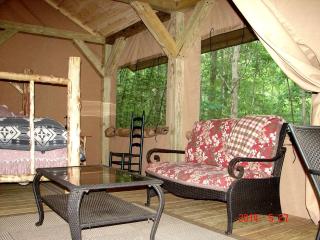 Canvas Tent in the Brushy Mountains of Moravian Falls, North Carolina - 9