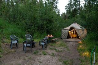 Safari Tent Getaway with Fire Ring and canoe Access in Swan Valley, Idaho - 6