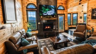 Luxury 6 BED 5 BATH Mountain Cabin HOT TUB Theater Sleeps 20 IDEAL LOCATION Fireplace KING SUITES Fire Pit GAME ROOM - 8