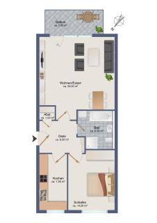 Ruhiges Airport Apartment-Hamburg - 3