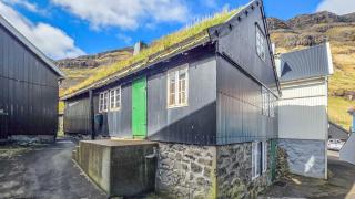 Historic Turf-Roof House in One of the Faroes' Oldest Villages Tjornuvik - 0