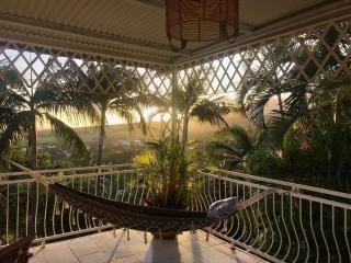 Vue mer et montagne dans jardin tropical - 0