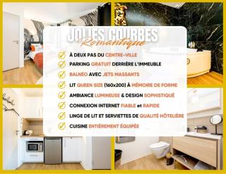 Jolies Courbes - Balnéo, Queen Size & Parking - 9
