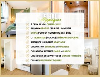 Le Bali - Queen-Size, Parking Gratuit & Sauna - 9