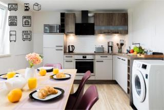 Gelbe Koffer - Design-Maisonette in Schiffweiler - private Terrasse & Grill - nahe Wald & See - Self-Check-in - 2 Parkplätze - 7