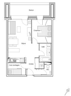 Résidence La Bergerie - Appartement 2 pièces coin montagne - 6 personnes MAE-2433 - 3