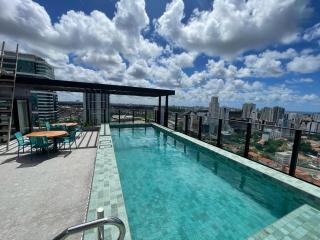 Studio em Andar Alto | Piscina + Vista Privilegiada - 9