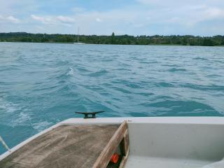 Bateau avec cabine, voile, moteur - 1
