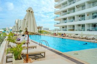 Mar de Luna en Apartamento en Cartagena Beach Resort cerca a la playa con piscina y jacuzzi - 9
