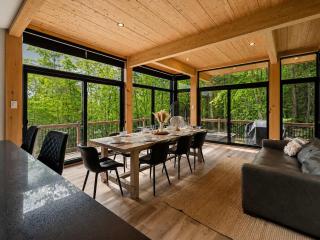 Whiskey Mountain Spa fireplace and forest - 1
