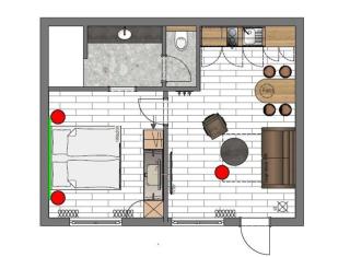 2 Zimmer Apartment mit Küche 104 - 5