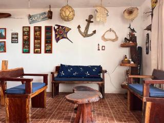 Beachfront House with Terrace & Bar, AC, 6 Max - 7
