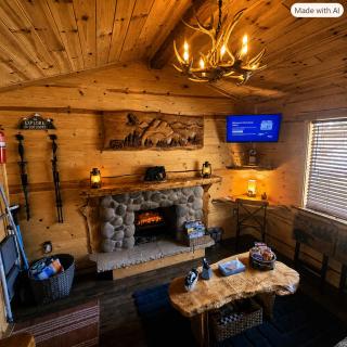 Knotty Shack- Unique Tiny Log Cabin with Hot Tub - 9