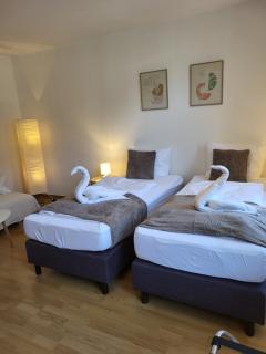 Bahnhofsnahes Apartment 8 mit Boxspringbetten, TV, Wifi, Balkon - 7