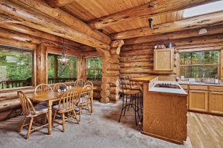 Creekside Log Cabin - Fireplace - Mt Hood - 7
