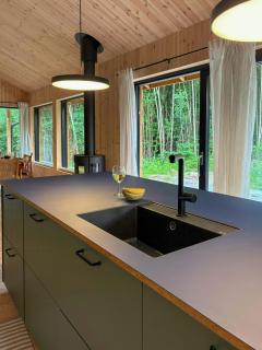 Architect-designed timber house amid birch trees - 4