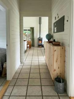 Summer house with path to pier by fjord - 1