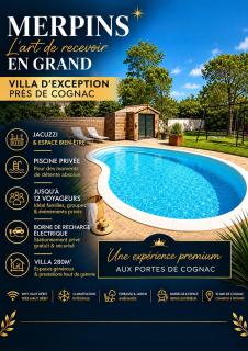 Villa 12 personnes avec piscine, jacuzzi et sauna près de Cognac - 0