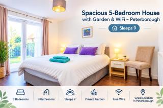Spacious 5-Bedroom House with Garden and WiFi - Peterborough - 0