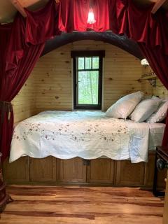 Rustic Off-Grid Wagon With Cozy Outdoor Fireplace Stay in Red Creek, New York - 9