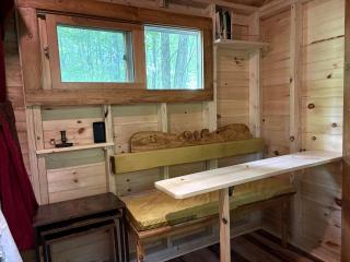 Rustic Off-Grid Wagon With Cozy Outdoor Fireplace Stay in Red Creek, New York - 6