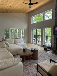 Chalet design en forêt, Foyer de pierre, 7 pers - 8