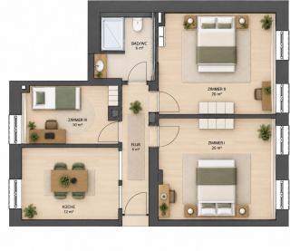 3-Zimmer Wohnung - Mannheim - 1