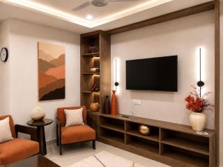 Modern 2 BHK with BBQ Rooftop and Guest Support - 1