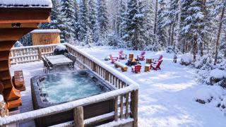 NEW! Log Chalet Hot Tub, Home Gym & Nature Views - 7
