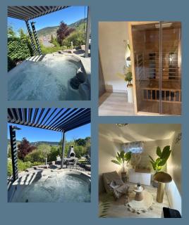 App le petit nid d'abeille cocon pour 2 pers, spa privée et sauna, belle vue avec terrasse - 0