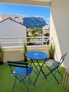 Studio cosy - tram Genève - balcon - vue montagne - Annemasse centre - 6