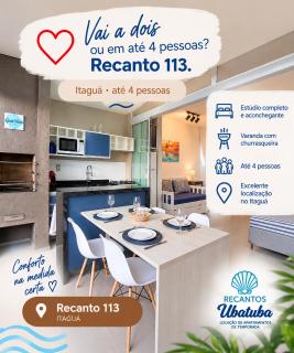 Estúdio MODERNO, com churrasqueira, Wifi, AC e Piscina, no Itaguá em Ubatuba, RECANTO 113 - 8