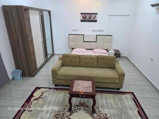 A1 Studio Room Serviced Apartment Muscat Seeb Dar Al Hoboor Flat Private Kitchen Bathroom Free Parking WiFi Ground Floor أ1غرفة استديو شقة مفروشة مسقط السيب دار الحبور مطبخ حمام مواقف مجانية واي فاي الدور ا - 3