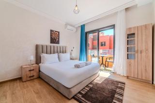 2BR Modern Apt 2min M Avenue Balcony Fiber WiFi 2 Pools 24 7 Security Hivernage - 8