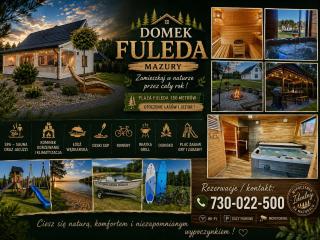 Domek Całoroczny Fuleda -Mazury Giżycko Sauna Jacuzii Kominek - 9