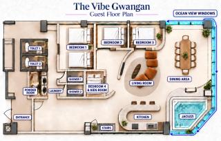 Oceanfront Private Villa - The Vibe Gwangan - 2