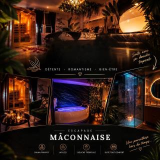 Spa-Sauna-Ciel de pluie tropicale-Crémant- Nuit Romantique - Escapade Mâconnaise - Mâcon - 0