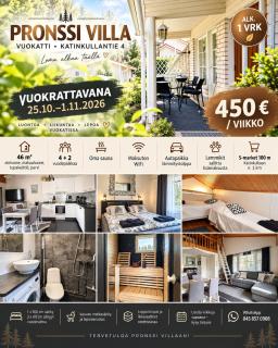 Pronssi Villa, Vuokatin ytimessä sisältyy Ilmainen pysäköinti, Sauna, etu terassi ja piha alue, Wi-Fi, SmartTV - 8
