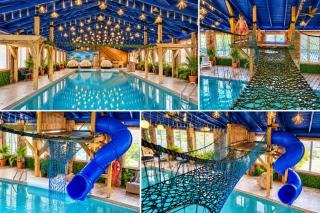 Tri-state Corner Cabin with a fire pit hot tub & indoor pool - 8
