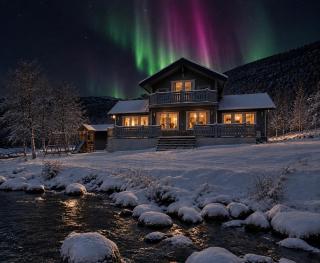 Riverfront house with 98 inch TV, ps5 & activities - Narvik - 0