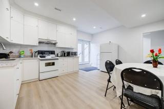 Toronto Scarborough Agincourt Private Basement Room Queen and Single Beds Private Ensuite Bathroom Shared Kitchen and Dining Area with TV Free Parking Sleeps 3 - 4