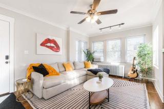 Artsy Chicago Stay with Patio Parking & Sleeps 7 - 8